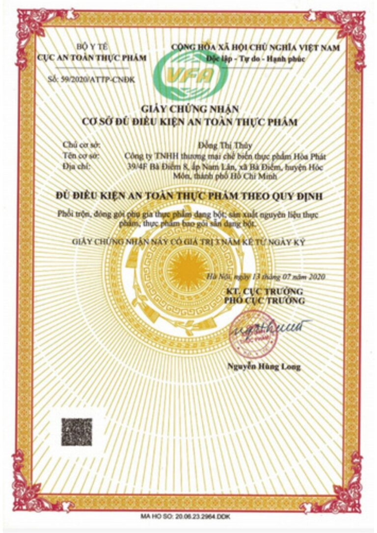 Flour Certificate 4