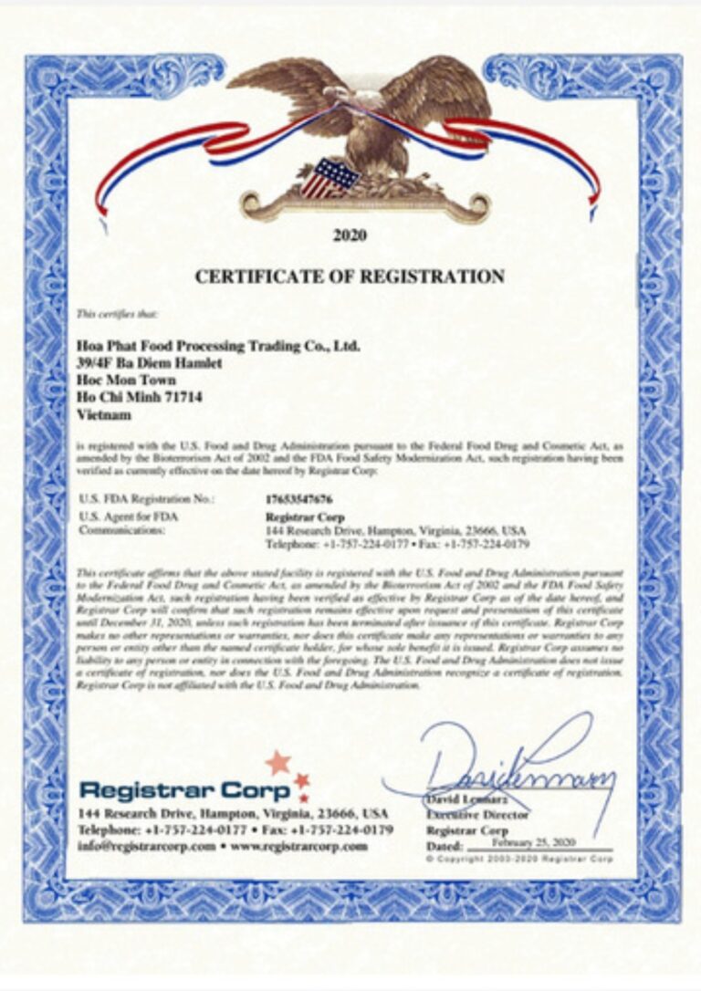 Flour Certificate 5